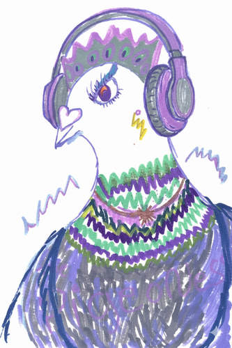 coo coo bitch, Acrylic pens on art paper :) 
drawn at &Soul Southall in London x