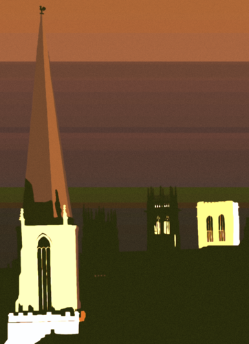 All Saints, Drew this local skyline a few years ago, I think in Adobe Illustrator, and based on an old photo.